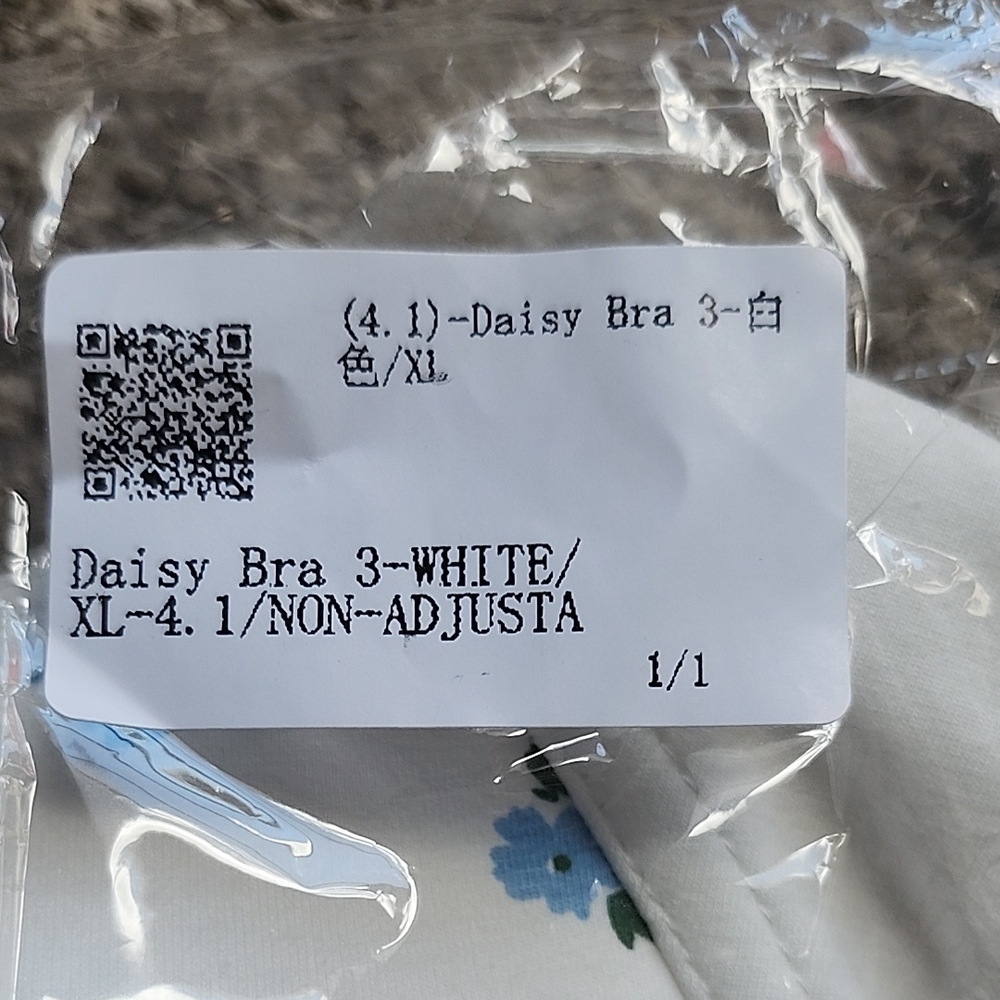 Daisy Floral Strapless Bra - Cream and Blue - Picture 2 of 5